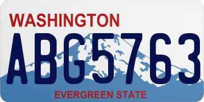 WA license plate ABG5763