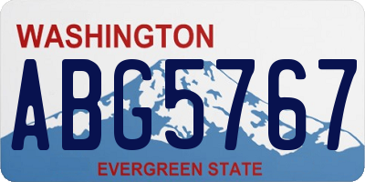 WA license plate ABG5767