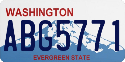 WA license plate ABG5771