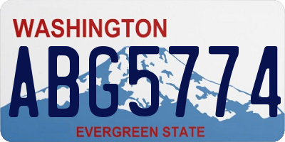 WA license plate ABG5774