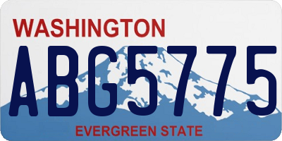 WA license plate ABG5775