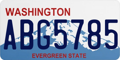 WA license plate ABG5785