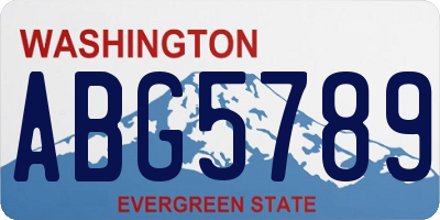 WA license plate ABG5789