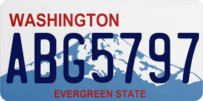WA license plate ABG5797
