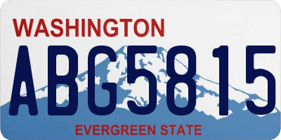 WA license plate ABG5815