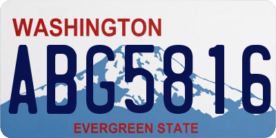 WA license plate ABG5816