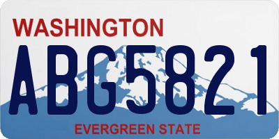 WA license plate ABG5821