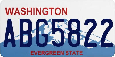 WA license plate ABG5822