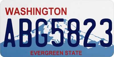 WA license plate ABG5823