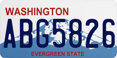 WA license plate ABG5826