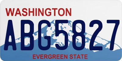 WA license plate ABG5827