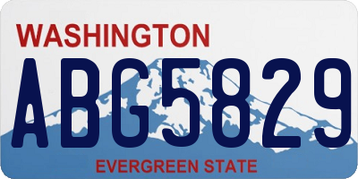 WA license plate ABG5829