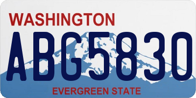 WA license plate ABG5830