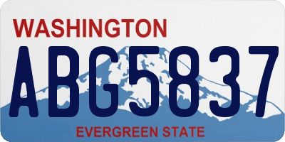 WA license plate ABG5837