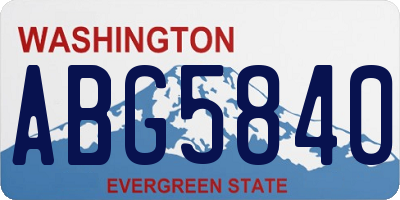 WA license plate ABG5840