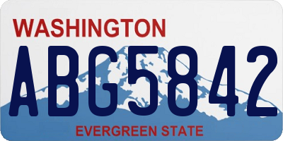 WA license plate ABG5842