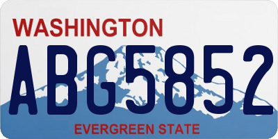 WA license plate ABG5852