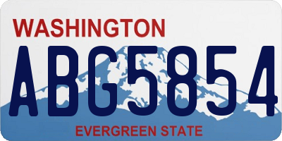 WA license plate ABG5854