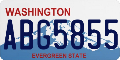 WA license plate ABG5855
