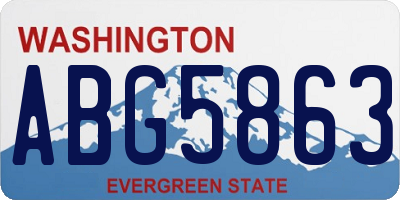 WA license plate ABG5863