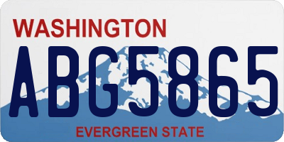 WA license plate ABG5865