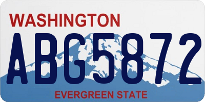 WA license plate ABG5872
