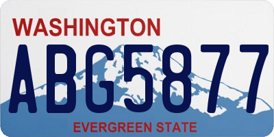 WA license plate ABG5877