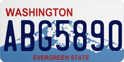 WA license plate ABG5890