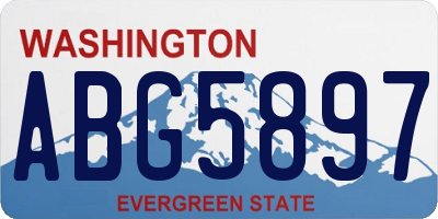 WA license plate ABG5897