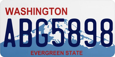 WA license plate ABG5898