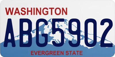 WA license plate ABG5902