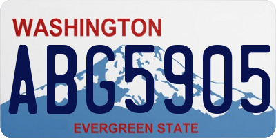 WA license plate ABG5905