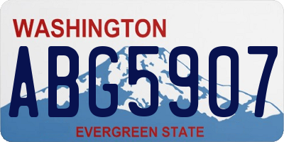 WA license plate ABG5907