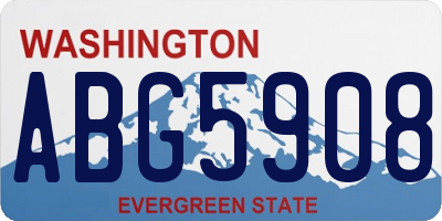 WA license plate ABG5908