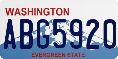 WA license plate ABG5920