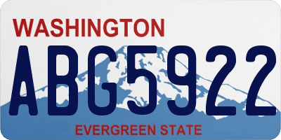 WA license plate ABG5922