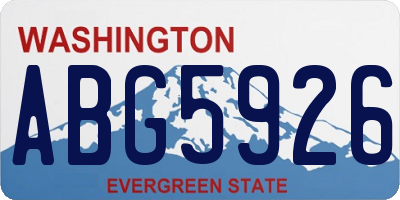 WA license plate ABG5926