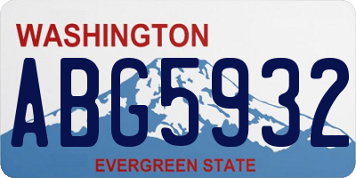 WA license plate ABG5932