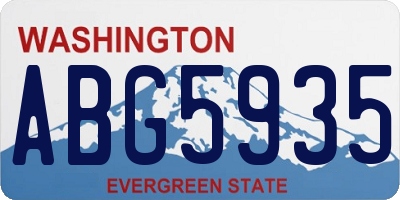 WA license plate ABG5935