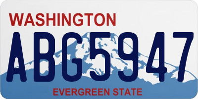 WA license plate ABG5947
