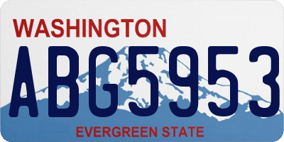 WA license plate ABG5953