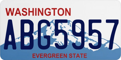 WA license plate ABG5957