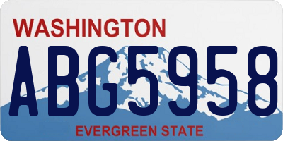 WA license plate ABG5958