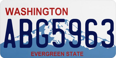 WA license plate ABG5963
