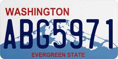 WA license plate ABG5971