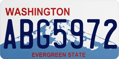WA license plate ABG5972
