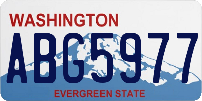 WA license plate ABG5977