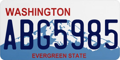 WA license plate ABG5985