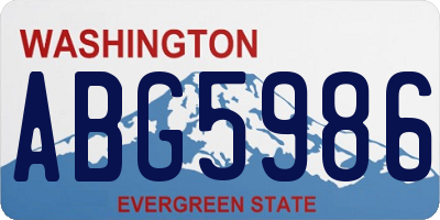 WA license plate ABG5986