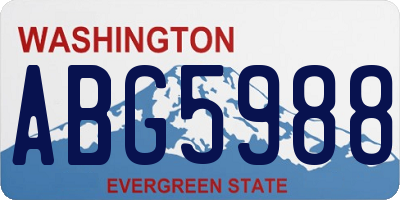 WA license plate ABG5988